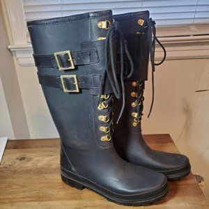 Tory Burch Tall Rain boots Black Rubber 9.0